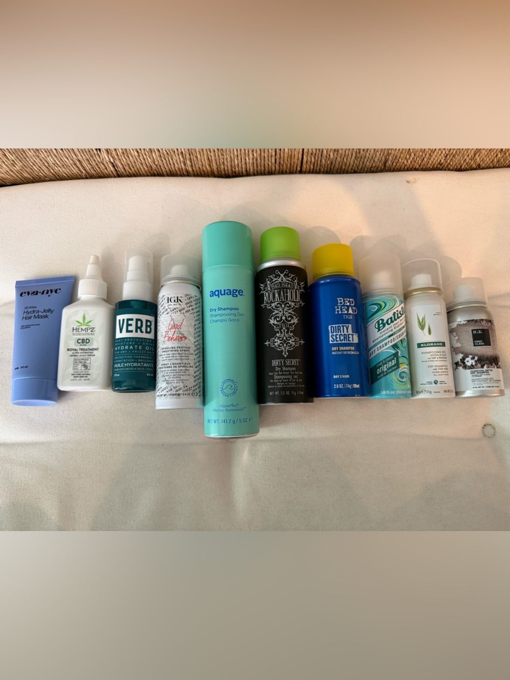 Bundle of 6 dry shampoo cans + 4 hair treatments- all new, unused products